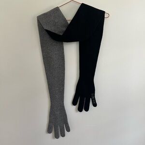 Loewe Black and Gray Wool Glove Scarf